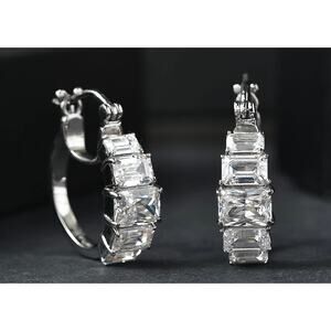 Ever True Simulated Diamond Earrings in Stainless Steel 10.3 ctw NIB